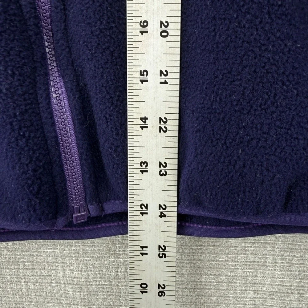 Vintage Campmor Fleece Vest Mens Large Purple Aztec Trim Full Zip Gorpcore - Picture 6 of 10